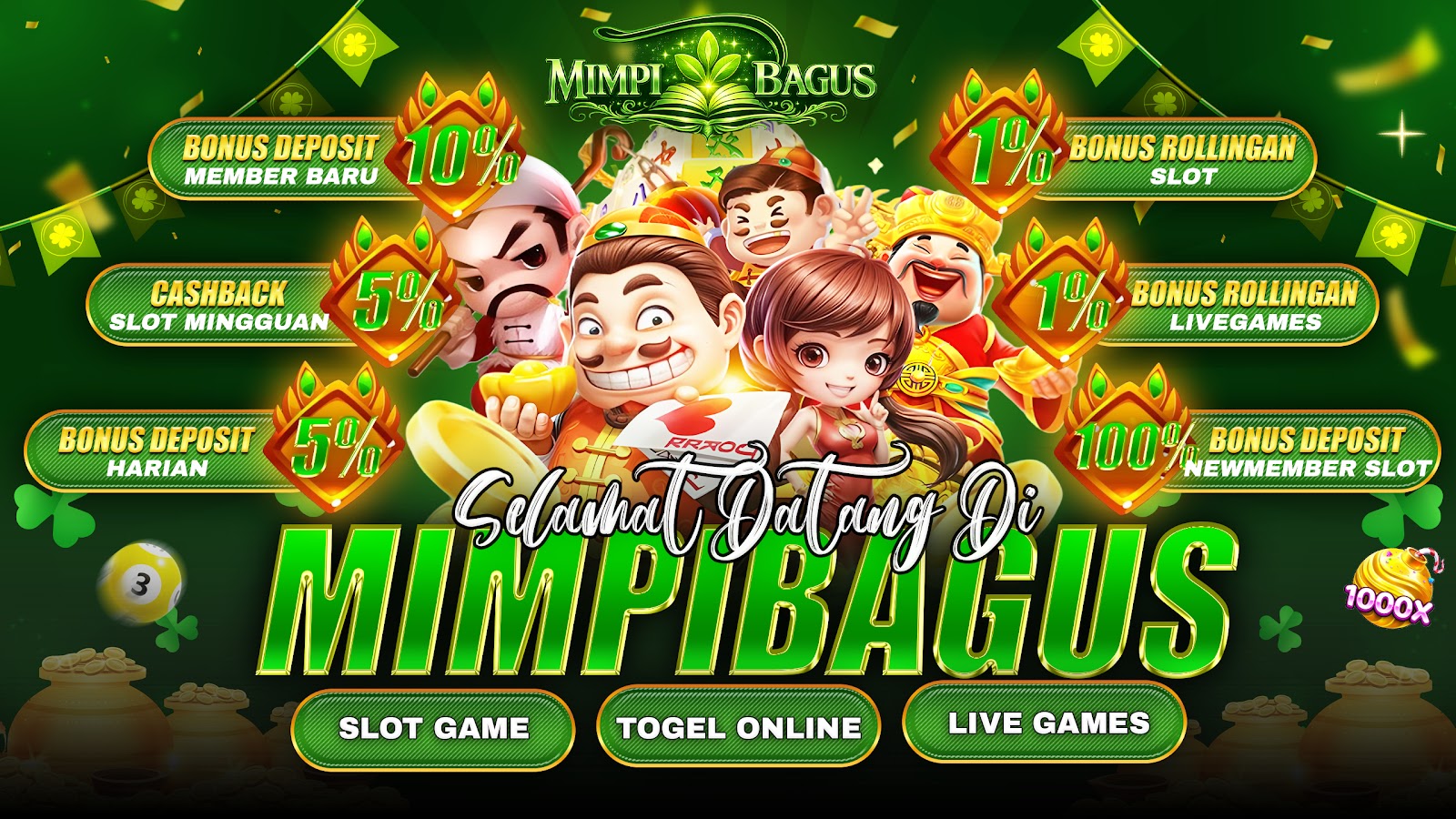 Banner Selamat Datang Situs Resmi MIMPIBAGUS Slot dan Togel